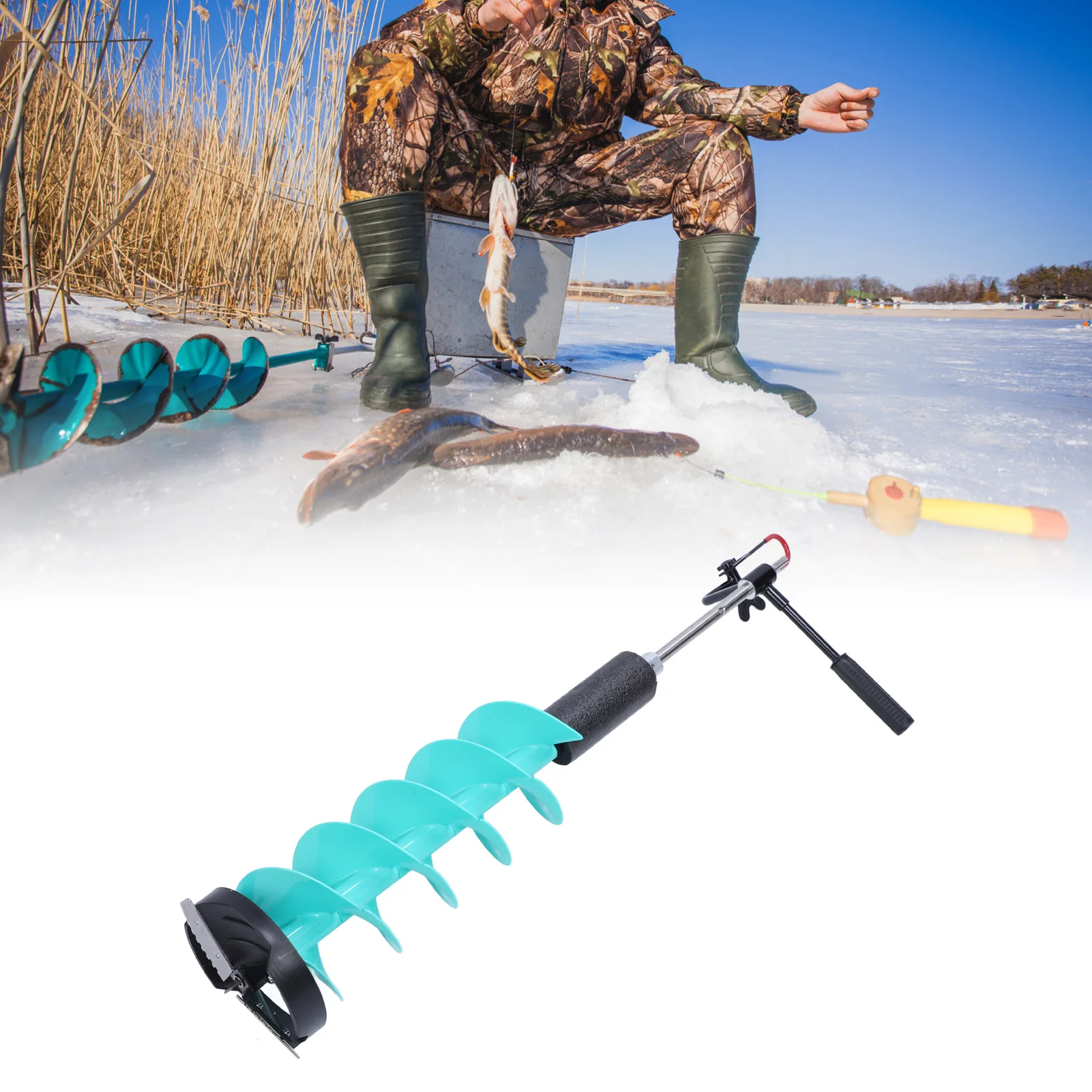 Electric Ice Auger Kit, 8in Ic - Fishing Rod Ice review and price
