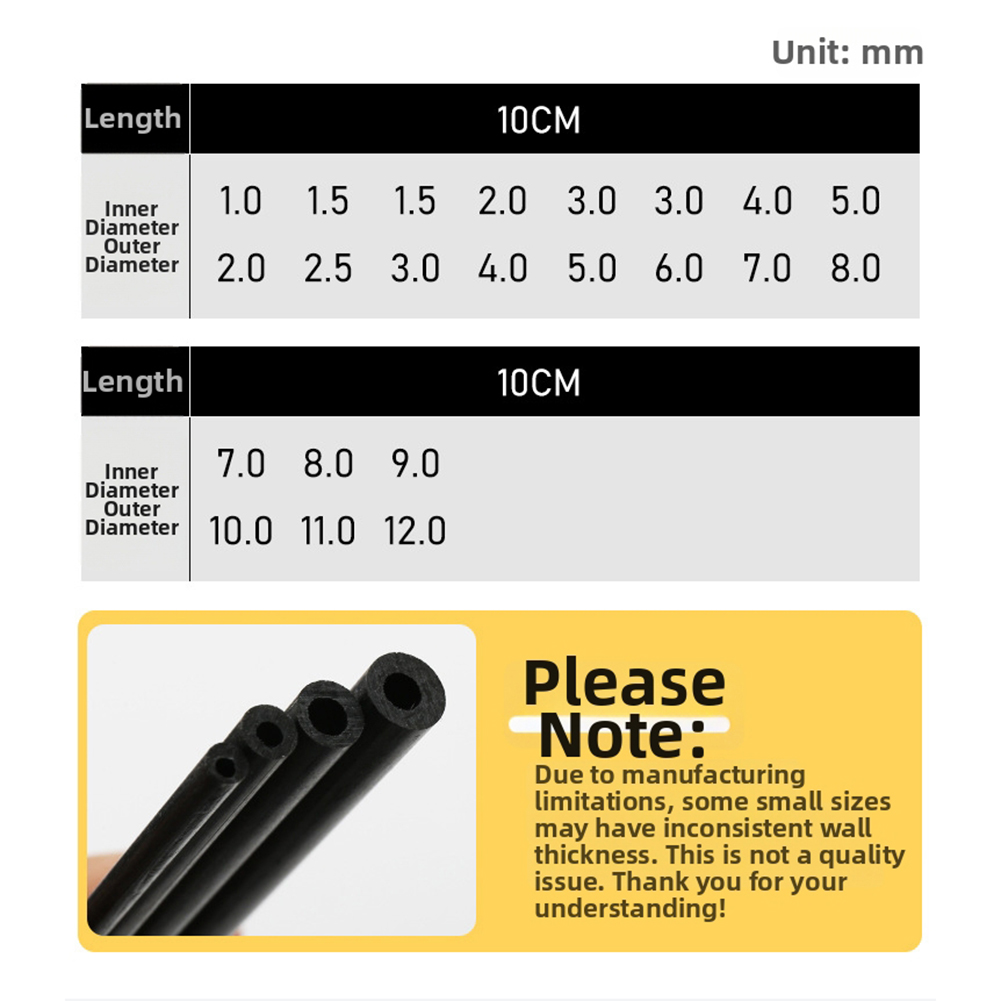 10cm Black Hollow Carbon Fiber - Fishing Rod Carbon Fiber review and price