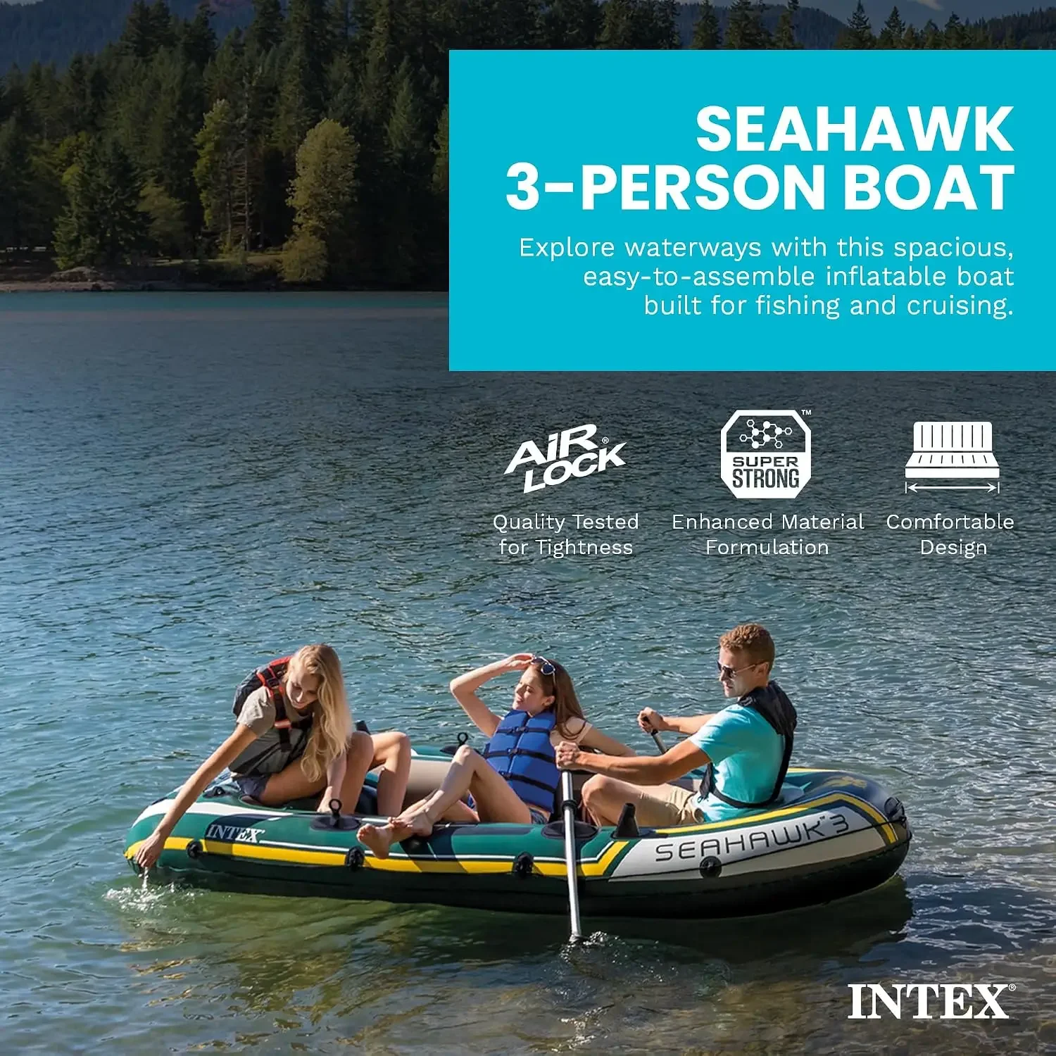 INTEX 66332EP Seahawk 2 Inflat - Fishing Rod Boat review and price